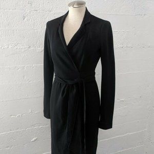 Max Mara Women's Black Long Sleeve Wrap Dress US 6